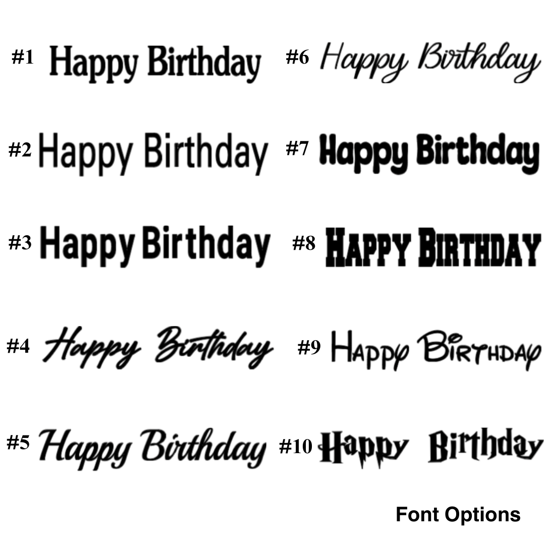 a number of happy birthday messages on a white background