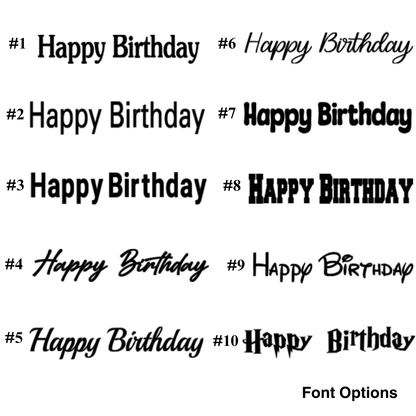 a number of happy birthday messages on a white background