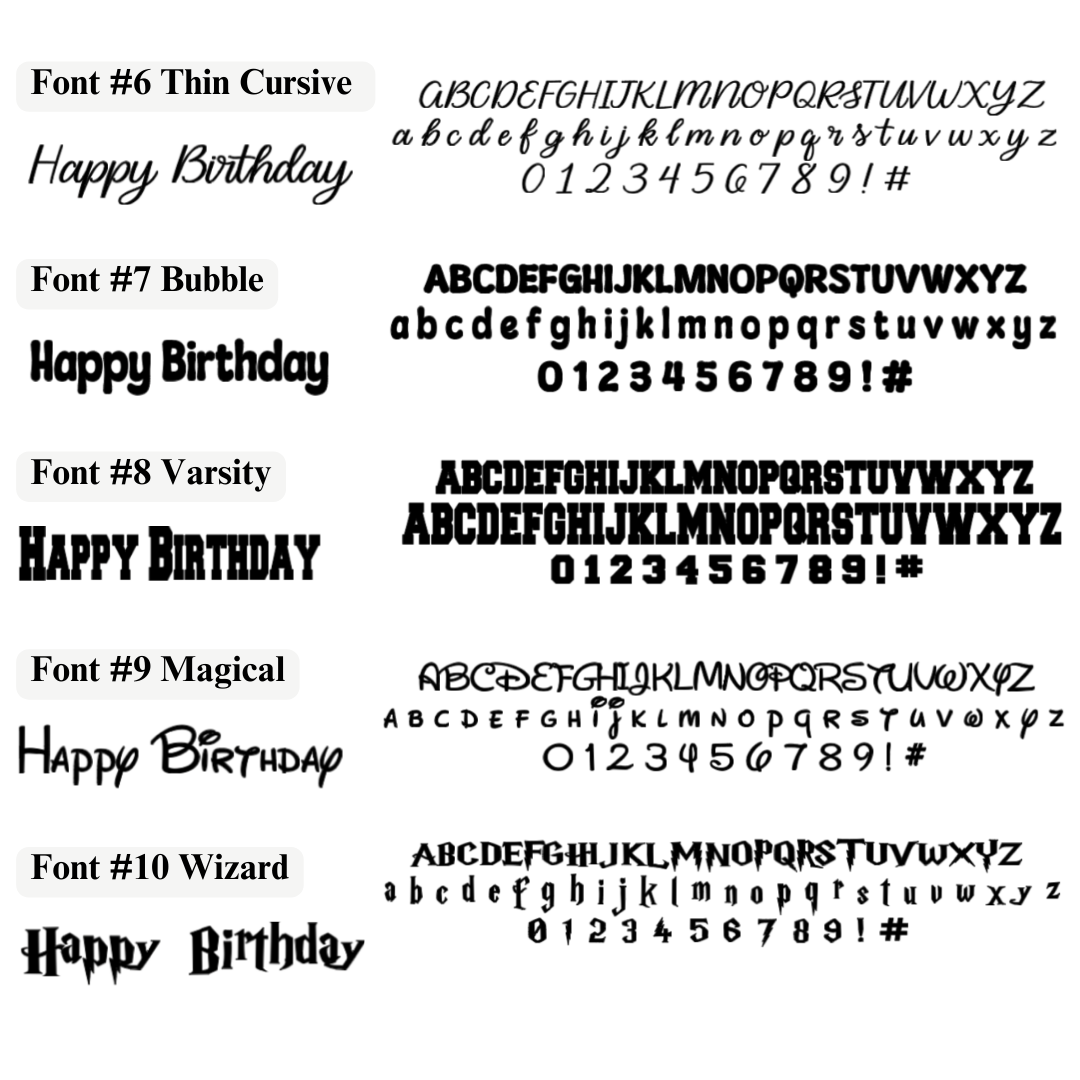 a set of different font and numbers