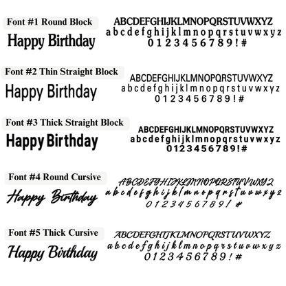 a set of font and numbers for a birthday card